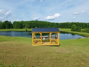 Old Hickory Cabana lakeside pavilion, durable outdoor shade structure for relaxing, entertaining, and backyard living